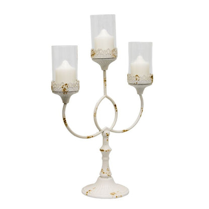 French Provincial 3-Pillar Candelabra Centerpiece 42x17x64cm