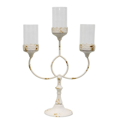French Provincial 3-Pillar Candelabra Centerpiece 42x17x64cm
