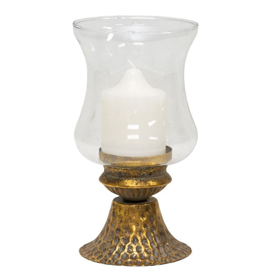 Lustre Footed Pressed - Metal Candleholder 13.5x13.5x25cm