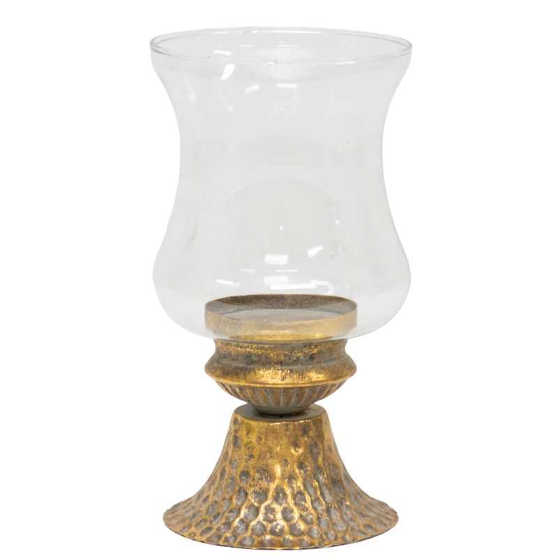 Lustre Footed Pressed - Metal Candleholder 13.5x13.5x25cm