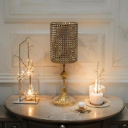 Lustre Tall Stemmed Pillar Candleholder 15.5x15.5x45cm