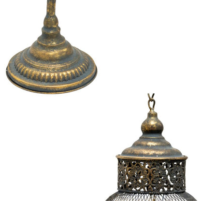 83cm Lustre Branched Stand w/2 ShadedPillar Candleholders 43x19x83cm