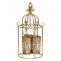 Lustre 'Cage' w/3 Pillar Candleholders 23x20x45cm