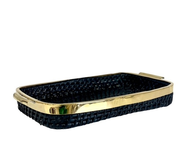 380 - St Barts Black And Gold Tray 22X16X5