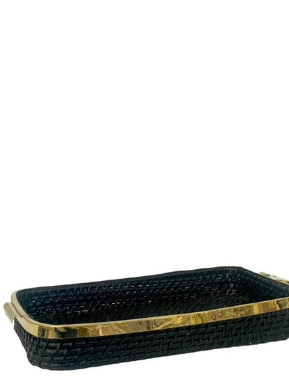 380A - St Barts Black And Gold Tray 44X27X8