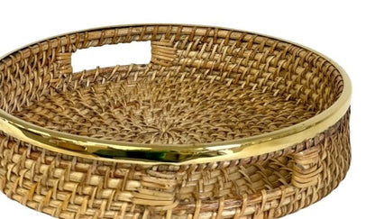 380D - St Barts Round Natural Tray 33X7Cm