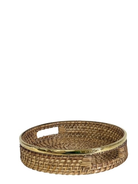 380D - St Barts Round Natural Tray 33X7Cm