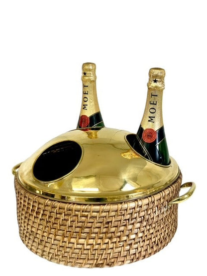 380H - St Barts Round Nat/Brs Party Tub 40X21