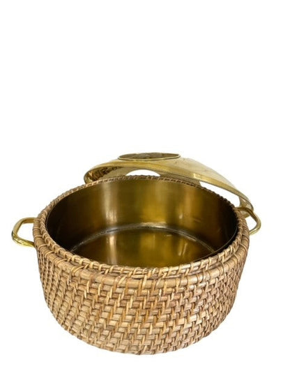 380H - St Barts Round Nat/Brs Party Tub 40X21
