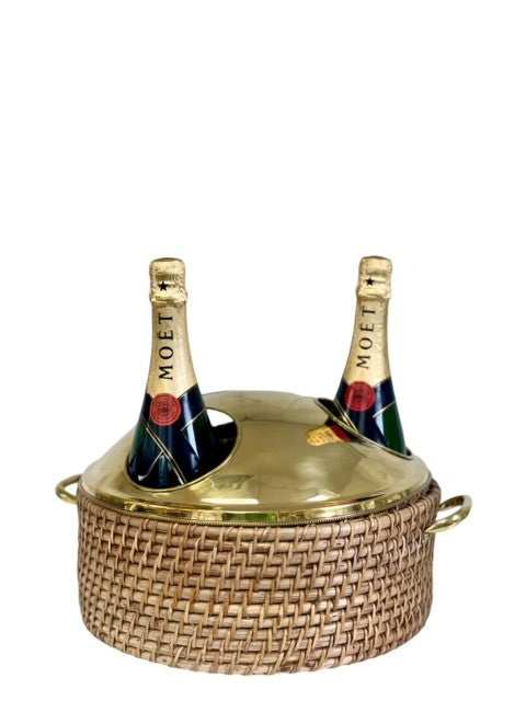 380H - St Barts Round Nat/Brs Party Tub 40X21