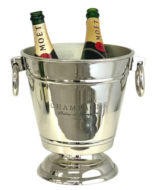 390Y "Champagne" Bucket Nickel Footed  30X25X28Cm