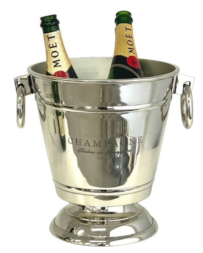 390Y "Champagne" Bucket Nickel Footed  30X25X28Cm
