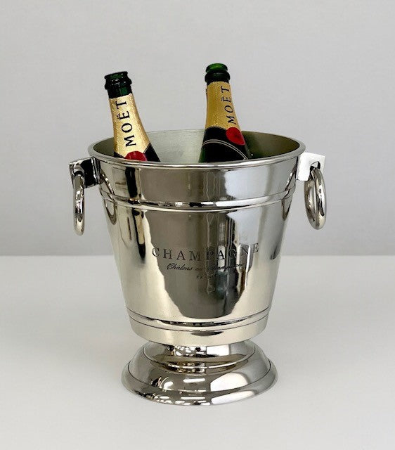 390Y "Champagne" Bucket Nickel Footed  30X25X28Cm