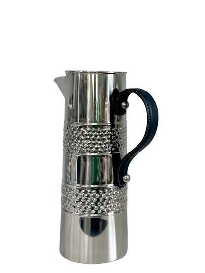390S - Stainless Steel Double Band Hammer Jug Leather Hndle Large