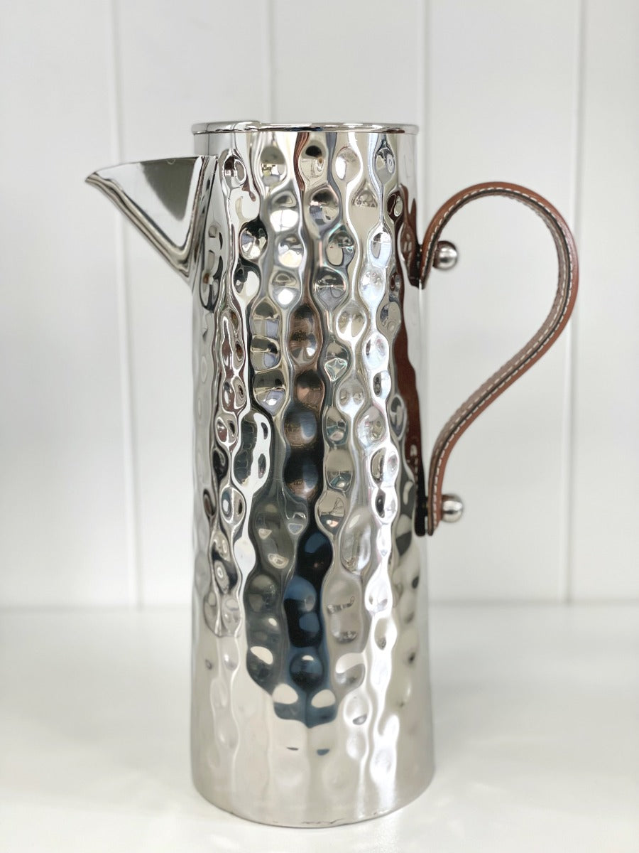 390C - Lrg Bolt Hmrd Jug Brown Leathr 2.5L 33Cm