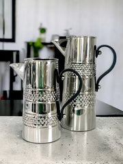 390S - Stainless Steel Double Band Hammer Jug Leather Hndle Large
