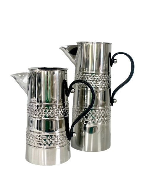390S - Stainless Steel Double Band Hammer Jug Leather Hndle Large