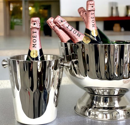 400H Half Wrinkle Large Stainless Steel Footed Champagne Bucket
