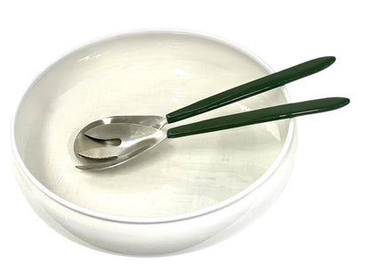400N White Bamboo Pattern Salad Low Bowl 28Cm