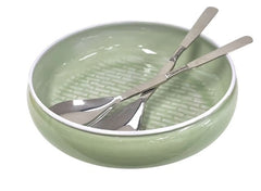 400T Green Tile Pattern Salad Low Bowl 28Cm