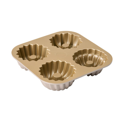 Assorted Mini Fluted Ring Cake Pan, 24 x 24 x 4.5cm - Champagne