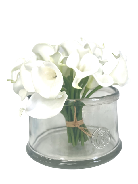 401 - Large Clear W/ Bee Vase 13Wide X 18Cm