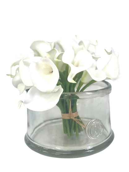 401 - Large Clear W/ Bee Vase 13Wide X 18Cm