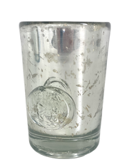 403 - Silver Votive W/Bee Tall 12Cm Tall X 8Cm