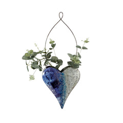'Natures Art' w/Blue Heart Hanging Potplanter