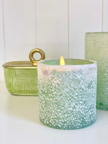 411 - Frosted Green Votive Small