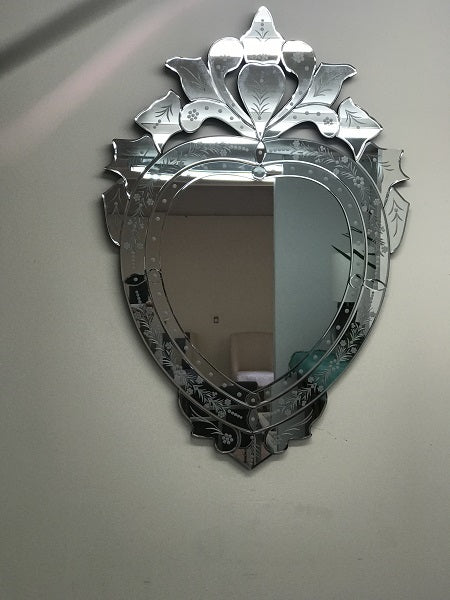 Heart Shaped Venetian Mirror Beautiful And Large 94X63Cms
