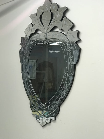 Heart Shaped Venetian Mirror Beautiful And Large 94X63Cms