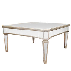 Mirrored Coffee Table Antique Ribbed Square. Last One, Floor Stock Left, Half Price.