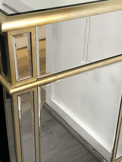 Mirrored Bedside Cabinet Antique 1 Door 1 Drawer. Last One, Floor Stock Left, Half Price.