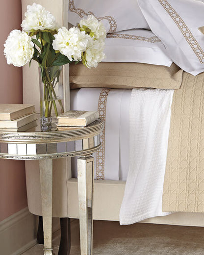 Mirrored Round Table Antique Ribbed. Last One, Floor Stock Left, Half Price.