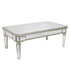 Mirrored Rectangular Coffee Table Antique Ribbed, Last One, Floor Stock Left, Half Price.