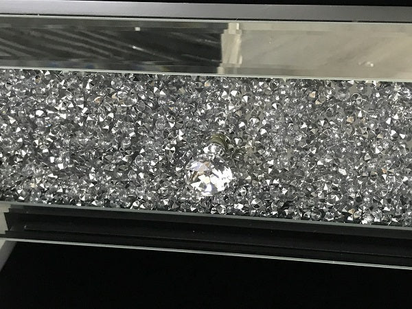 Mirrored Bedside With 3 Sparkling Drawers. Last One, Floor Stock Left, Half Price.