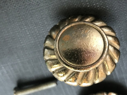 Antiqued Champagne Metal Drawer Knob Set Of 2