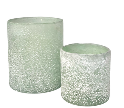 411 - Frosted Green Votive Small