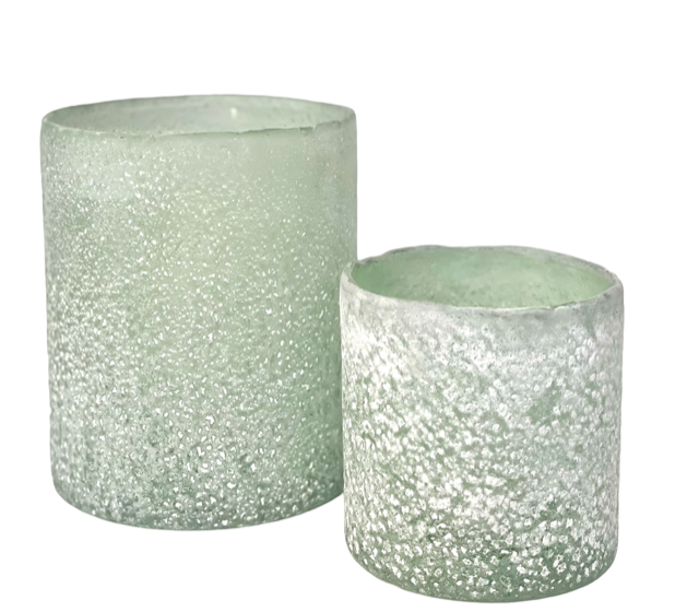 411 - Frosted Green Votive Small