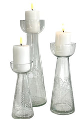 415 - Large Cone Etched Wattle Candlestick 30Cm