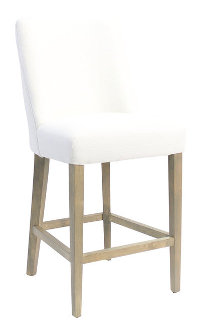 Ophelia Barstool White With Chrome Ring. Last One At This Price.