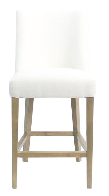 Ophelia Barstool White With Chrome Ring. Last One At This Price.