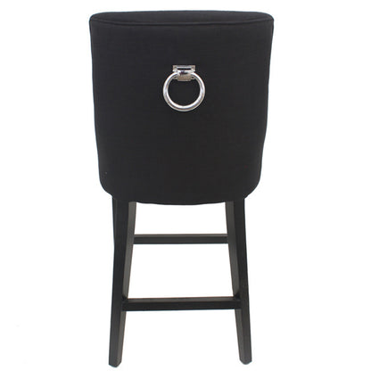 Ophelia Tall Barstool Black Chrome Ring On Back