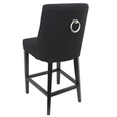 Ophelia Tall Barstool Black Chrome Ring On Back