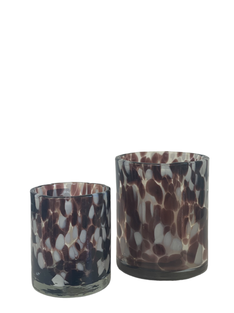 423 - Cheeta Print Glass Votive : Large