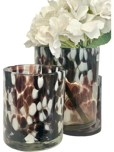 423 - Cheeta Print Glass Votive : Large