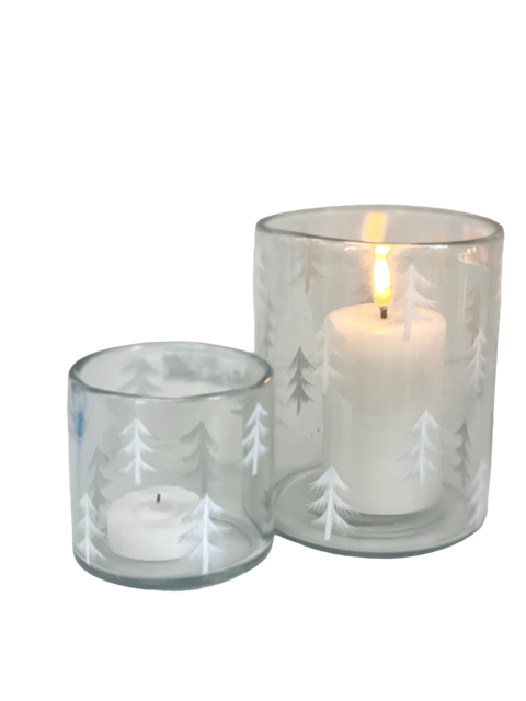 443 - Xmas Tree Design Clear Votive : Small