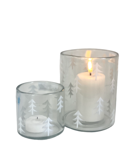 443 - Xmas Tree Design Clear Votive : Small