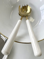 456A - Gold Enamel Salad Servers